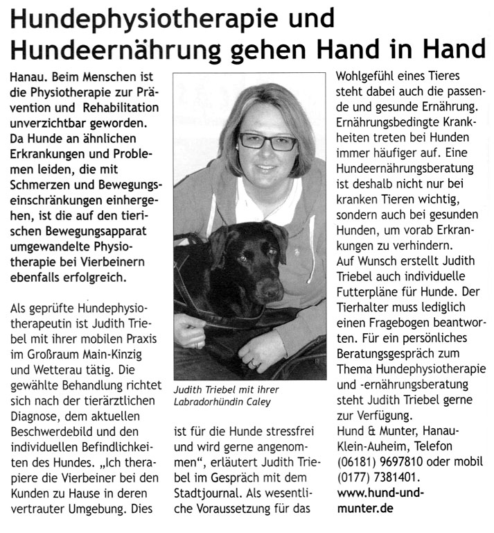 PR Bericht über Hund & Munter